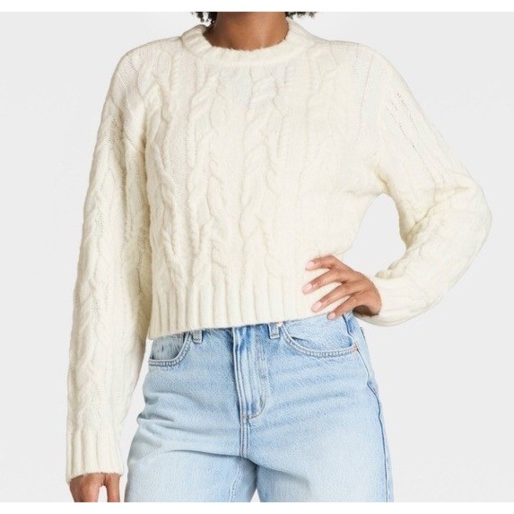 Universal Thread Cable Knit Sweater Coquette Smal… - image 1